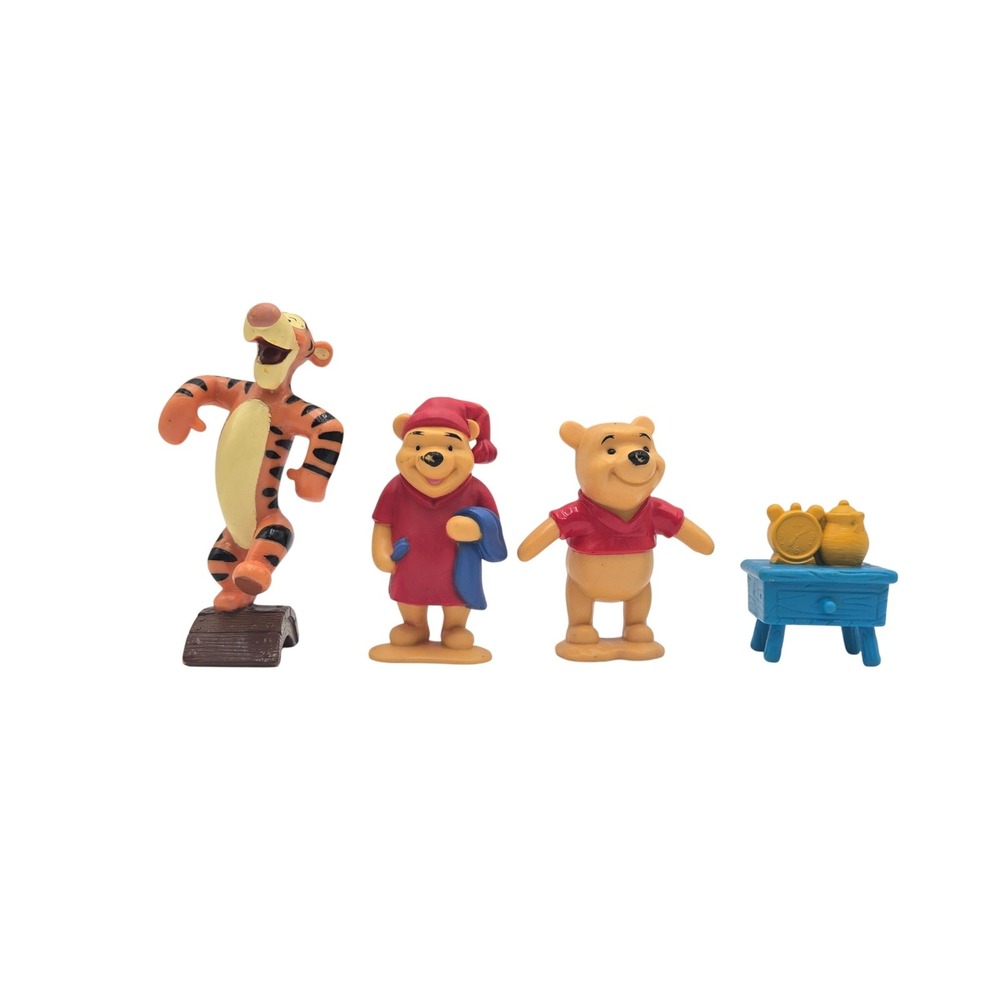 Disney Winnie the Pooh Tigger Pajamas Bedtime PVC Figure Set 4pc Cake Topper